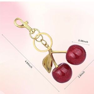 Cherry purse charm key ring New